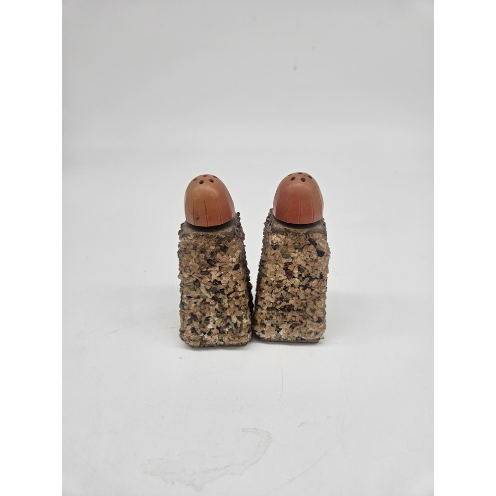 Salt and Pepper Shaker Pink Gravel Textured Set 3.5" Tall Vintage